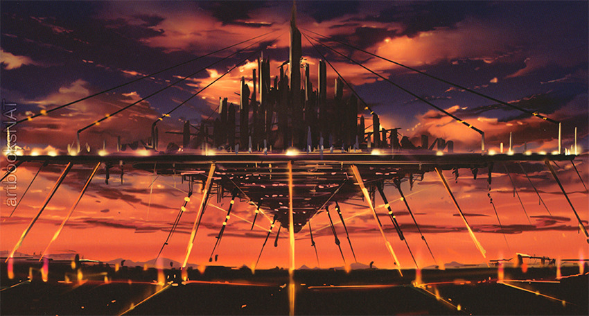artbooksnat:  Concept art of the remarkably beautiful world of Tengen Toppa Gurren