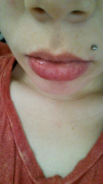 I bit my lip and it hurts!  Who wants to kiss it better?? - baby girl 