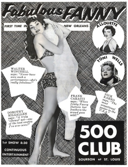 Fabulous Fanny Appears In A Late-50′S Ad For The Famed ‘500 Club’; Located