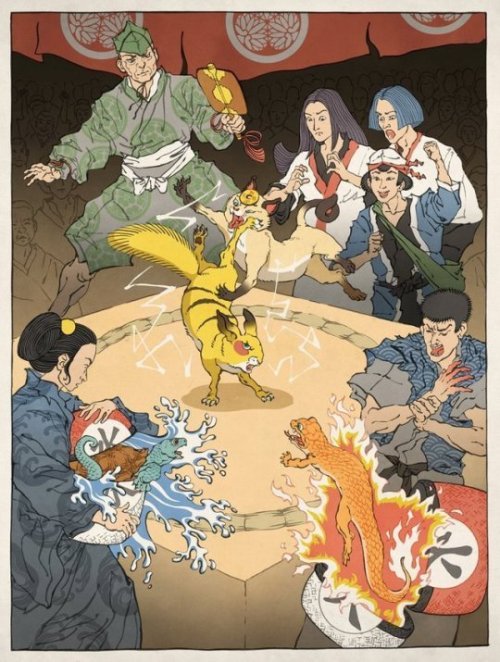 spyderqueen: retrogamingblog2: Nintendo Characters in Traditional Japanese Art Style by Ukiyo-e Hero