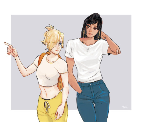 gym AU maybe.I just want to draw casual Fareeha :p