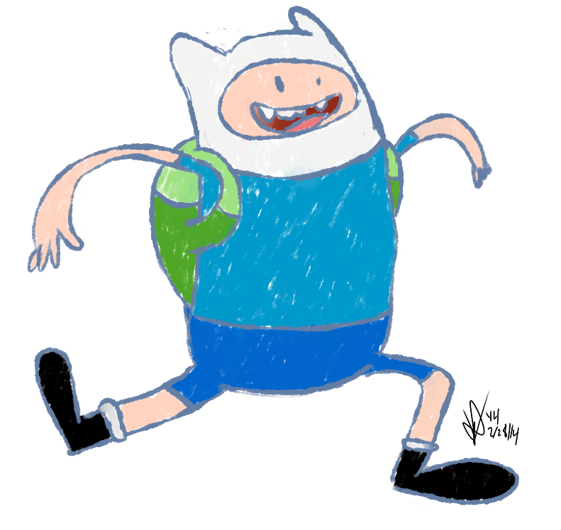 A grossly off-model Finn &lsquo;cause Chloe was bugging me to draw him while