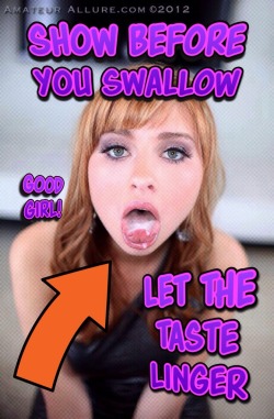 snowballingsissycumslut:  And always say thank you if he’s kind enough to let you swallow  &gt;&lt;  xx 