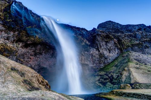 euph0r14:  landscape | Moon kissing Seljalandsfoss | by GEMCAM | http://ift.tt/2eNRiSB 