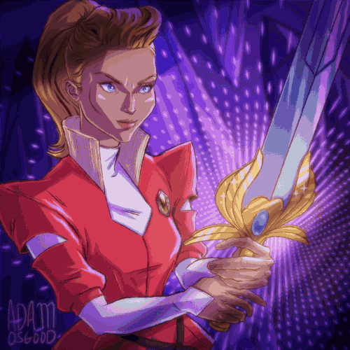 Adora discovering the Sword of Protection. My take on the new design from Netflix’s upcoming She-Ra 