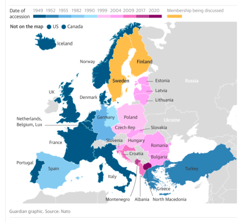 mapsontheweb:European countries accession to NATO. Let’s remember than in 1986 (4 years after 