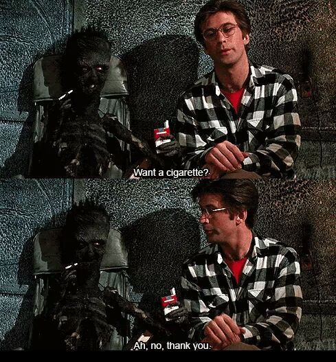 hellyeahhorrormovies:  “I’ve been trying to cut down myself.”   Beetlejuice,