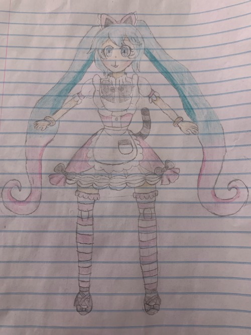 Miku X Pusheen Costume Fanart (I Love This Outfit Its Sooo CUTE Plus My First Post )