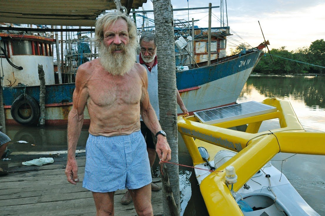 sixpenceee:Aleksander Doba. He has kayaked solo across the Atlantic 3 times, most