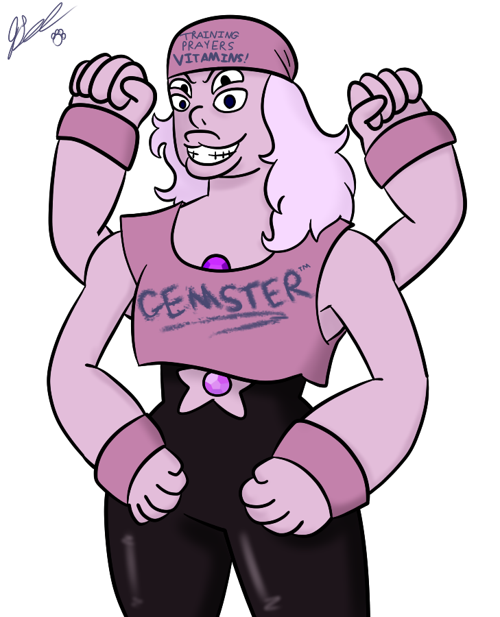 An unnamed Rose/Amethyst Fusion based on Hulk Hogan, brother!