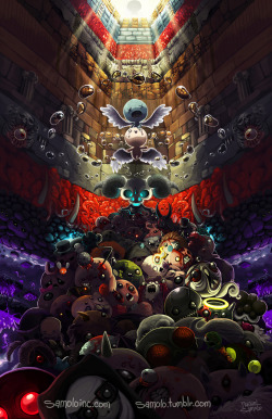 samolo:  “….and threw himself down into the unknown depths below…” The Binding of Isaac: Rebirth This is one of the painting that I have put more time into, because I couldn’t stop adding stuff. This started with Isaac and ??? flying outside