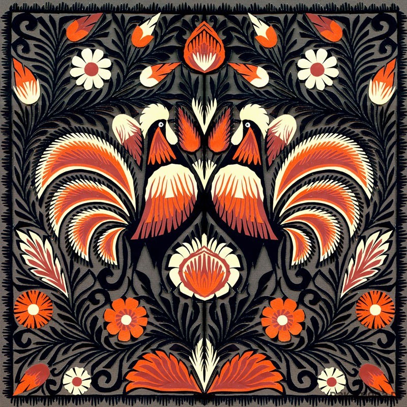 Wycinanki with motifs characteristic for the region of Łowicz in central Poland, created by the folk artist Grażyna Gładka. Images via Na Ludowo on Pakamera.
Wycinanki are the traditional papercut artworks from Poland. They come in various regional...