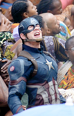 robertdeniro:  Chris Evans on the set of ‘Captain America: Civil War’