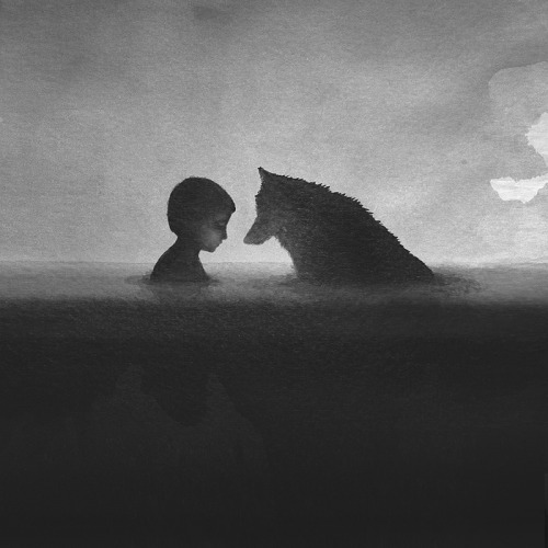 itscolossal:  Dreamy Black and White Watercolors by Artist Elicia Edijanto  Beautiful.