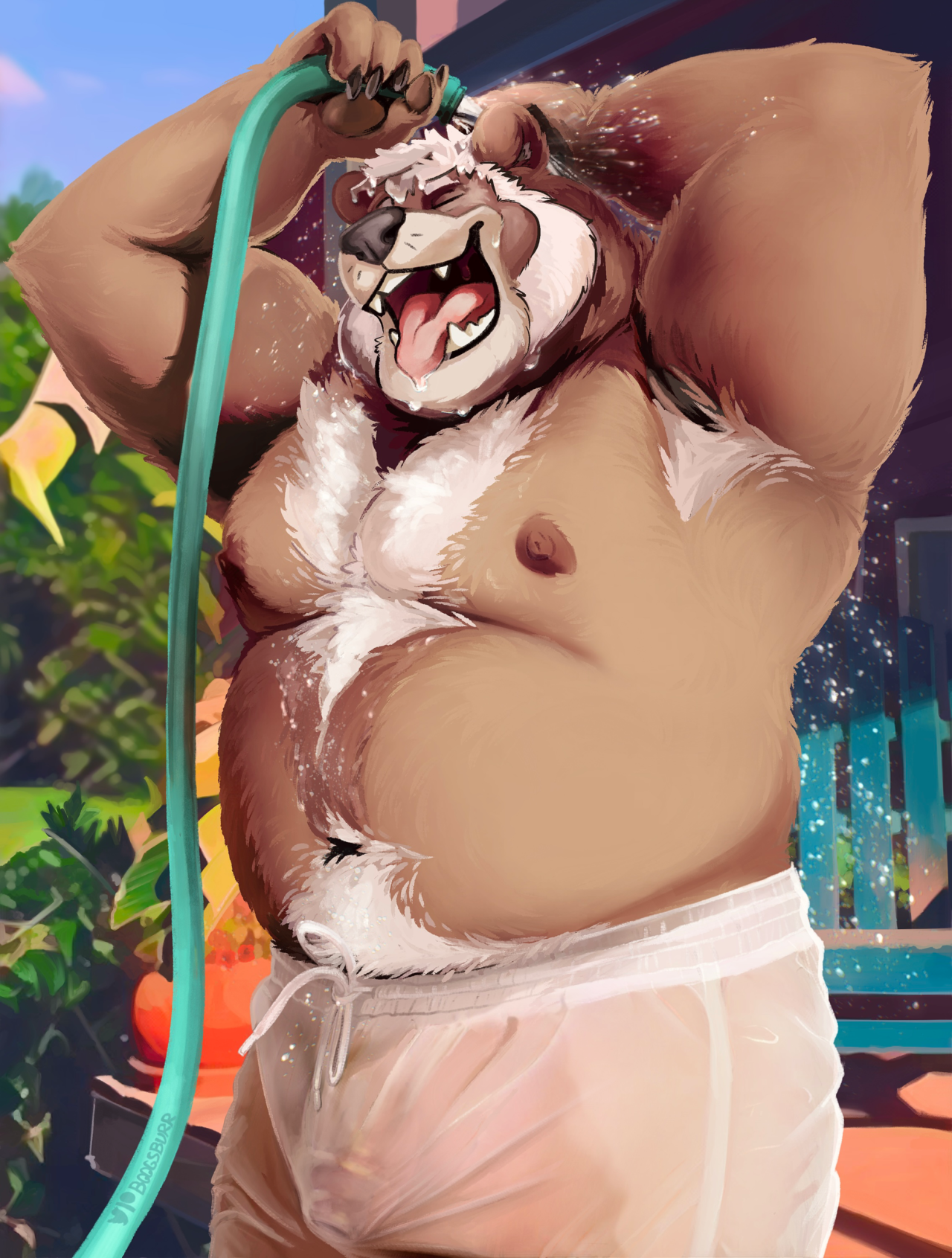 boogsburr:Hot out today? Quench your thirst by catching a glimpse of your neighbor, Dave. He won’t mind putting on a show for you. Just make sure you bring that ass over later…