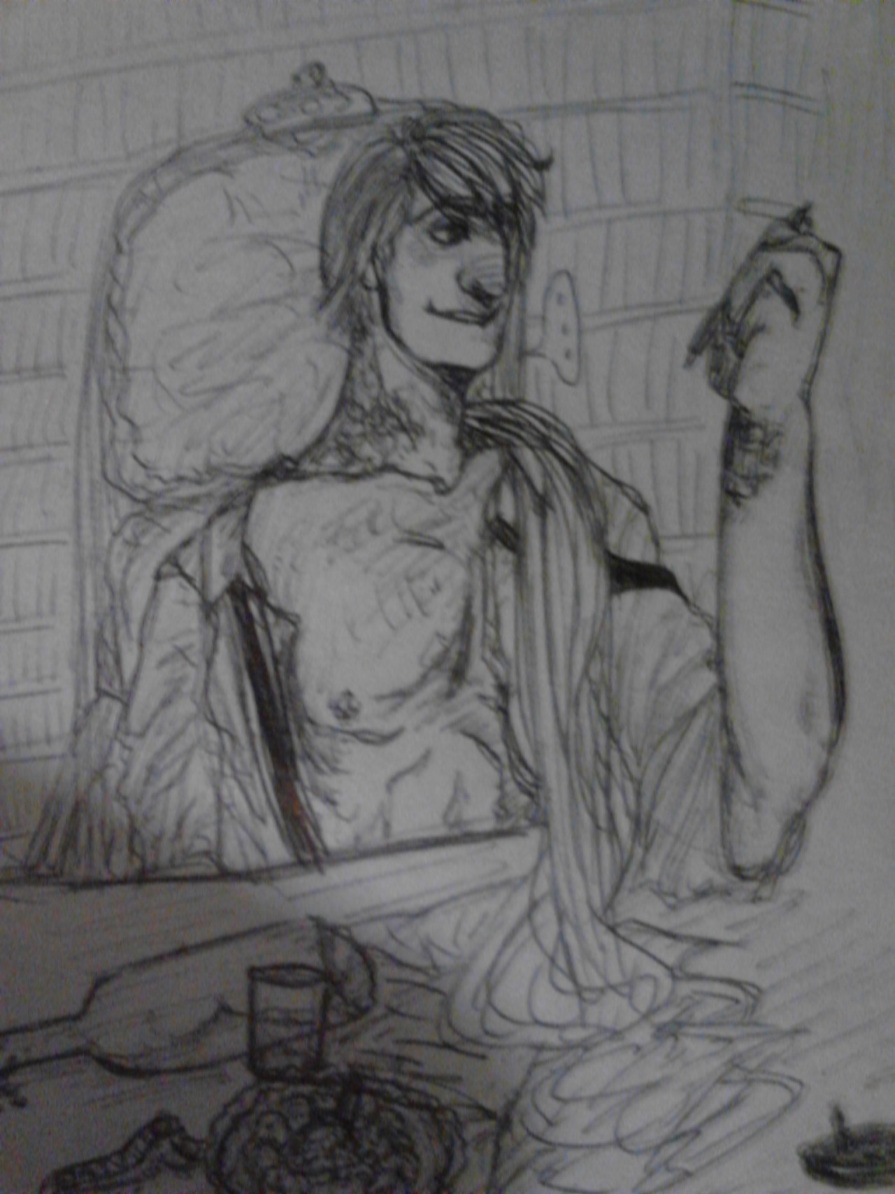 I went through old sketchbooks to find available paper and found these and some other