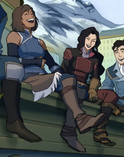 metalwarrior22: Korrasami and the Krew, from  The Legend of Korra: Turf Wars Library Edition. Art by Heather Campbell, Vivian Ng and Irene Koh. 