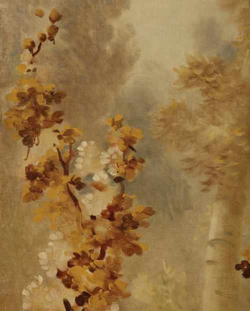 antoniettabrandeisova:The Progress of Love: Hollyhocks (detail), ca. 1790–91. Jean-Honoré Fragonard