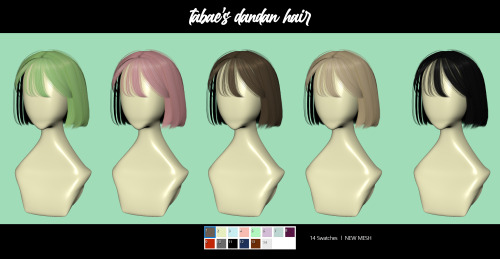 [tabae]dandan_hair_F  ·  14  Swatches ·  NEW MESH &