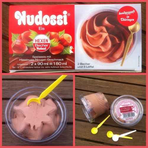 Had to try this. Ice cream version of an East German &ldquo;Nutella&rdquo;. With name-spoons. One of