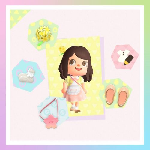 A cute layered apron dress . Really enjoying experimenting with the new design tool . #animalcrossin