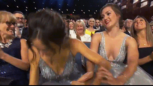 wlwshipper:Dom trying to get Kat to go up on stage with her to accept her award
