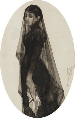 speciesbarocus:Anders Zorn - The Widow (c. 1882).