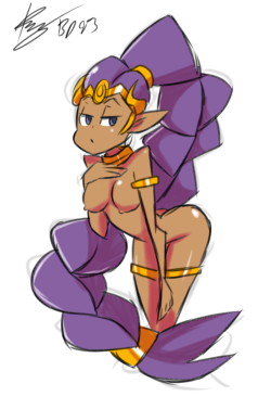 bigdead93:  15-minute Shantae nudie sketch.