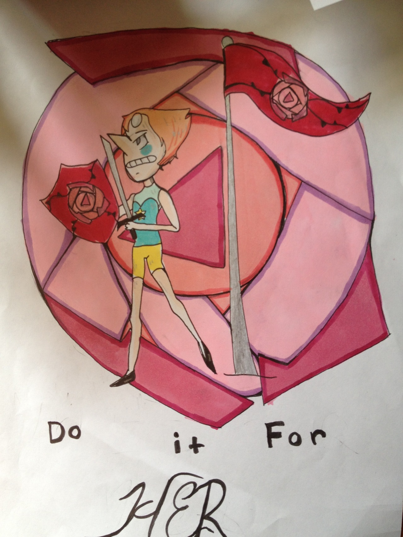 nblesbianspacerocks:  I wanted to draw Rose’s rose :P 