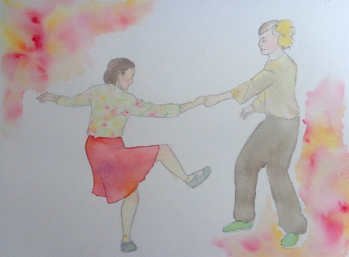 By Gnamf, based on this video of Laura Glaess and Jessica Yoon social dancing. 