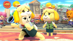bidoofcrossing:  Super Smash Bros for Nintendo 3DS and Wii U Isabelle Mii Gunner Costume [X]  this is disturbing