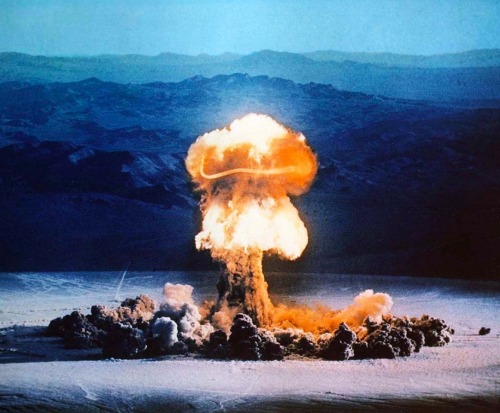 Priscilla 37 kiloton Balloon Shot Nuclear Test, Nevada Desert,June 24, 1957