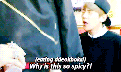chan-soo:   Byun Baekhyun forever struggling with his food (╯°Д°）╯cucumber