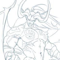 dizdoodz:  Illidan Stormrage #dizdoodz #wow #warcraft #worldofwarcraft #illidan #illidanstormrage #hunk #muscles #art #sketch 