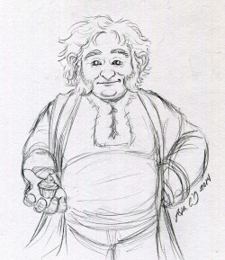 ofahattersmind:  13 Days for 13 Dwarves Day 13: Bombur Young Bombur proposing with a cupcake because, honestly, food’s better than a ring, right?