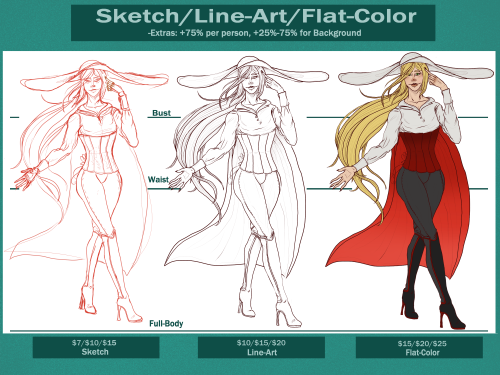 katlynne-lyons:Updated my Commission Sheet! Commissions are now OPEN!