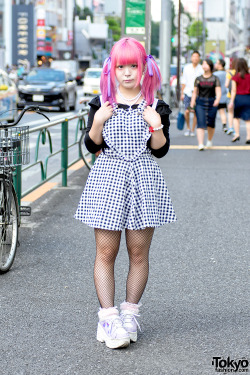 tokyo-fashion:  Popular 20-year-old Japanese subculture artist Kuua on the street in Harajuku wearing Romantic Standard, Milk, Wego and WC. The iPhone case is her artwork. Full Look 