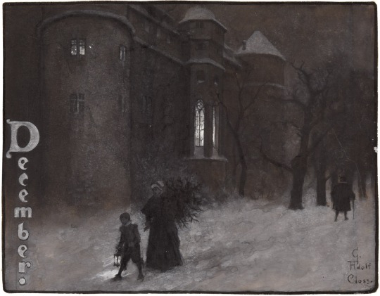 catonhottinroof:  Gustave Adolf Closs (1864 - 1938) Die zwölf Monate. Januar bis Dezember.   