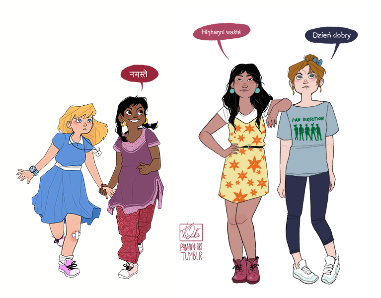 bearista-tye-dye:  pannan-art: Modern Disney 2014-2015 (with names) Anna, Elsa, Rapunzel