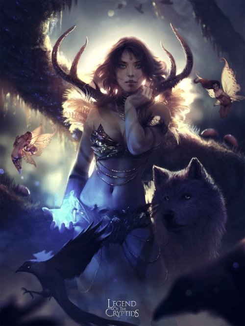 Goddess of the Sacred Forest  Wojtek Fus www.artstation.com/artwork/94Ky