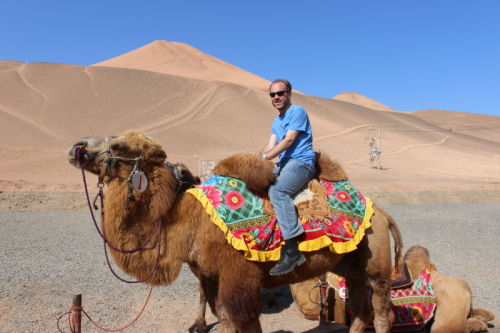 Yes, I’m sitting on a camel. Near Turpan, Xinjiang, China. September 25, 2015.