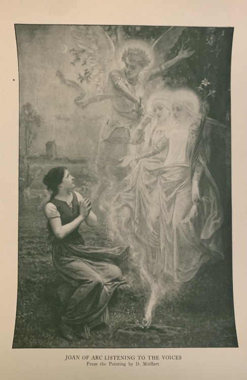 woundthatswallows:joan of arc listening to the voices, print from the 1920′s of the painting by d. m