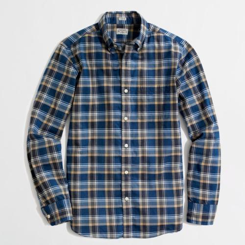 lots-of-plaiditude: Factory slim washed shirt in summer plaid