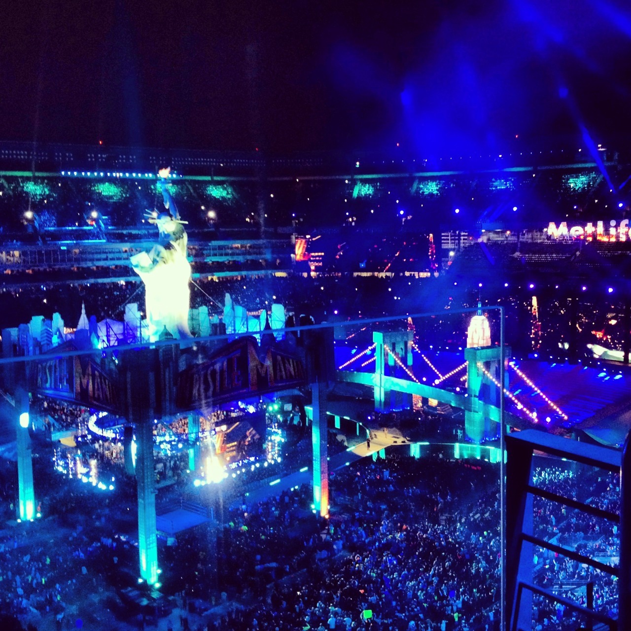 julesername:  A few photos of Wrestlemania from my perspective.  Ah pretty lights!