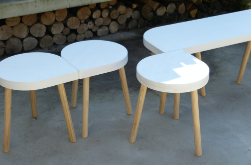 m.OnA stool and Bench by Ilona van den BerghThe Belgian ceramic Artist Ilona van den Bergh created t