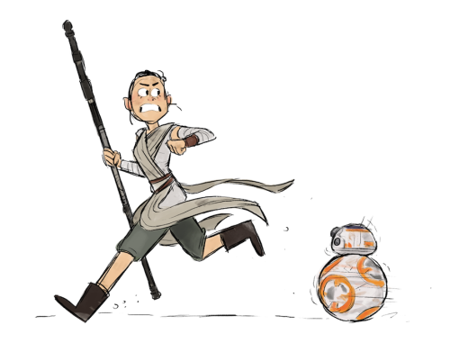 losassen:  Quick sketch of Rey and BB8 from porn pictures