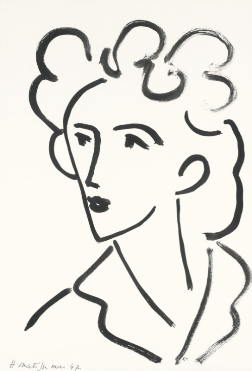 artimportant:  Henri Matisse - Tête, Marie José, 1947  