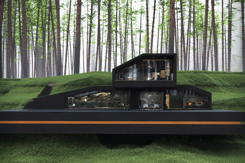 moodboardmix: “Black villa,” Harriman State Park, New York, Reza Mohtashami Design