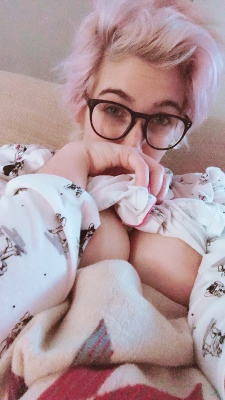 My jammies are comfortable and have dogs on them. I’ll just hide my mouth until the swelling goes down 