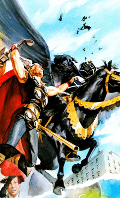 Jthenr-Comics-Vault:  Thor Vs Black Knightby Alex Ross 